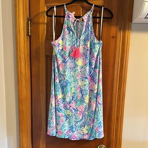 Lilly Pulitzer Blue and Pink Midi Dress
